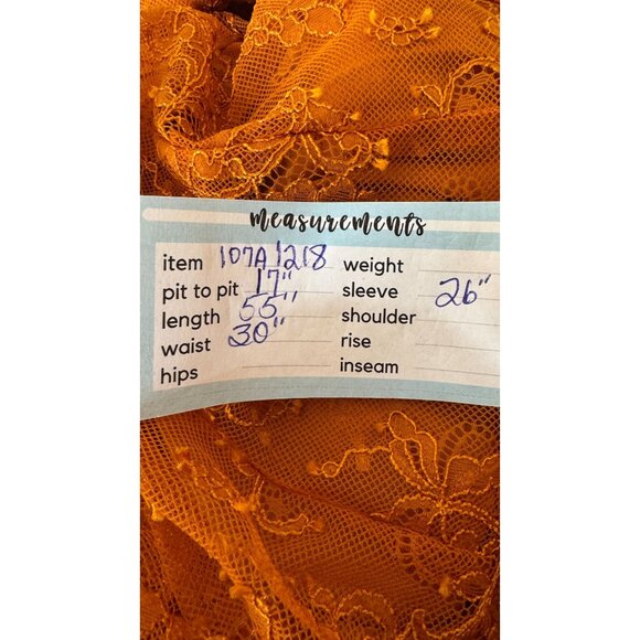 ZARA Vintage Inspired Small Lace Midi Dress In Burnt Orange - Picture 13 of 14